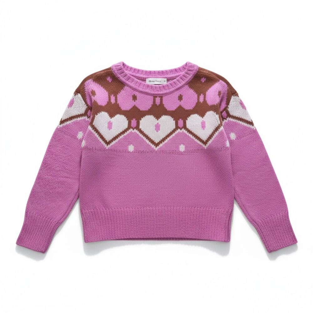 Carter’s Girls 4T Pink Heart Knit Sweater Long Sleeve Pullover NWT